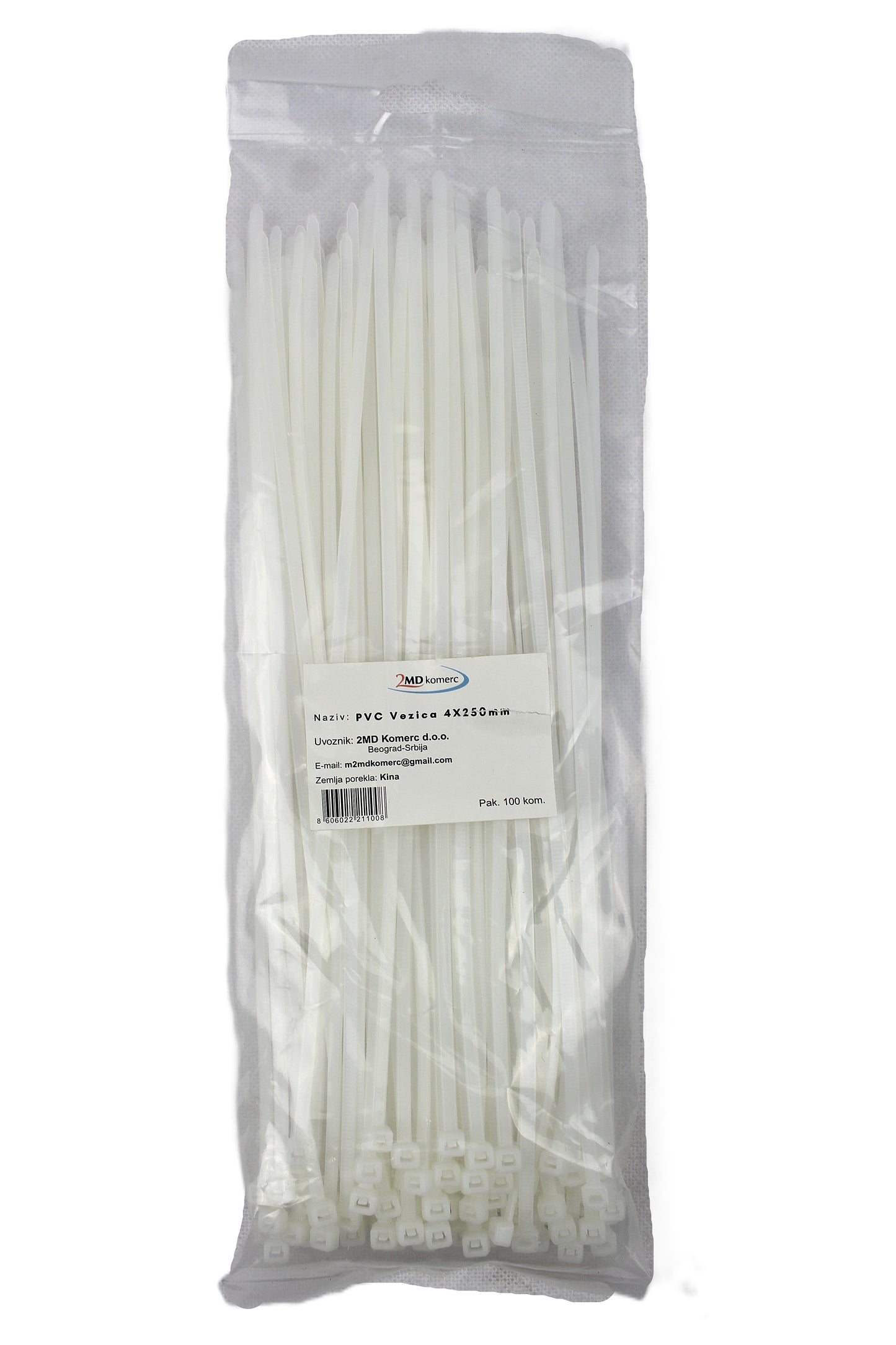 PVC vezice 4x250mm sa nazubljenom strukturom za sigurno držanje
