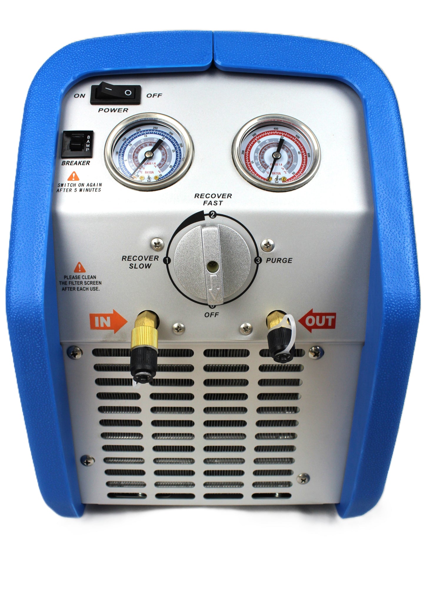 Rekuperator za freon RR500 - prednja strana profesionalnog HVAC uređaja
